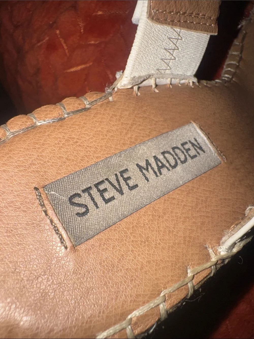 Steve Madden ICEY White Leather Espadrille Wedge Sandals Size 9M